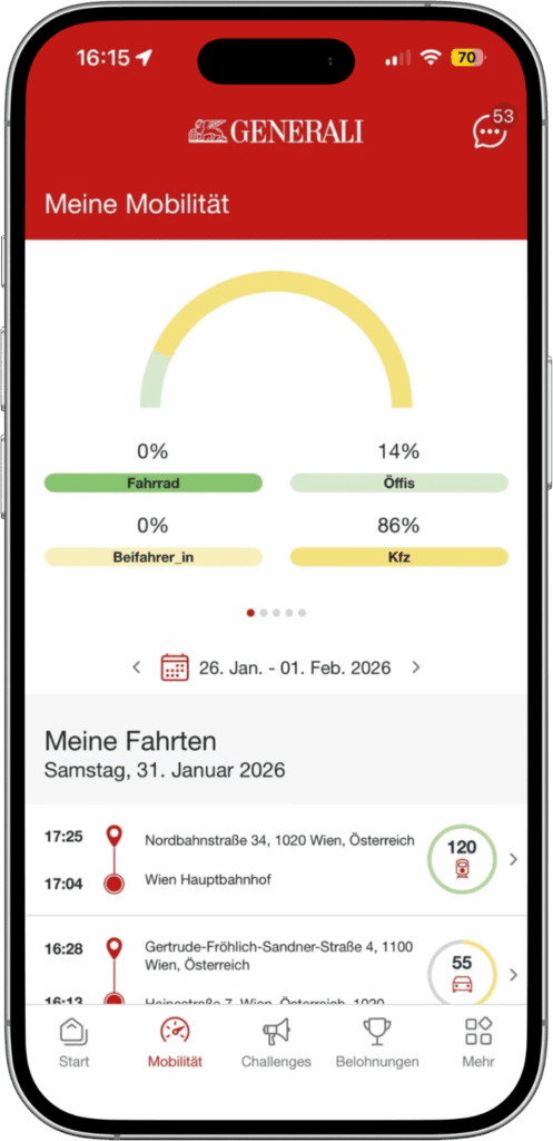 Generali Mobility App by Dolphin Technologies